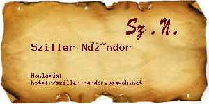 Sziller Nándor névjegykártya