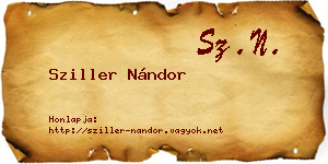 Sziller Nándor névjegykártya