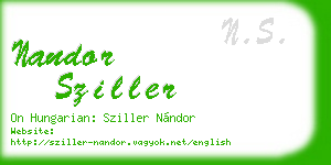 nandor sziller business card